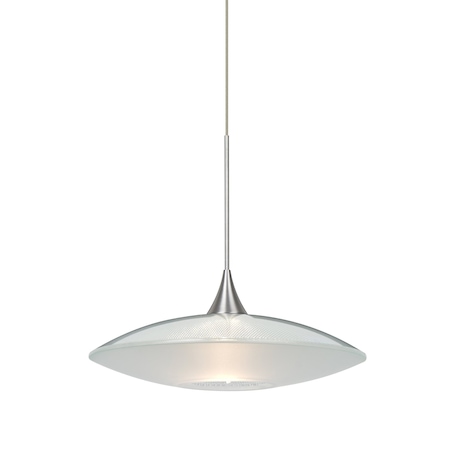 Besa Lighting Spazio Cord Pendant, Clear/Frost, Satin Nickel, 1x35W Halogen 1XT-6294CL-SN